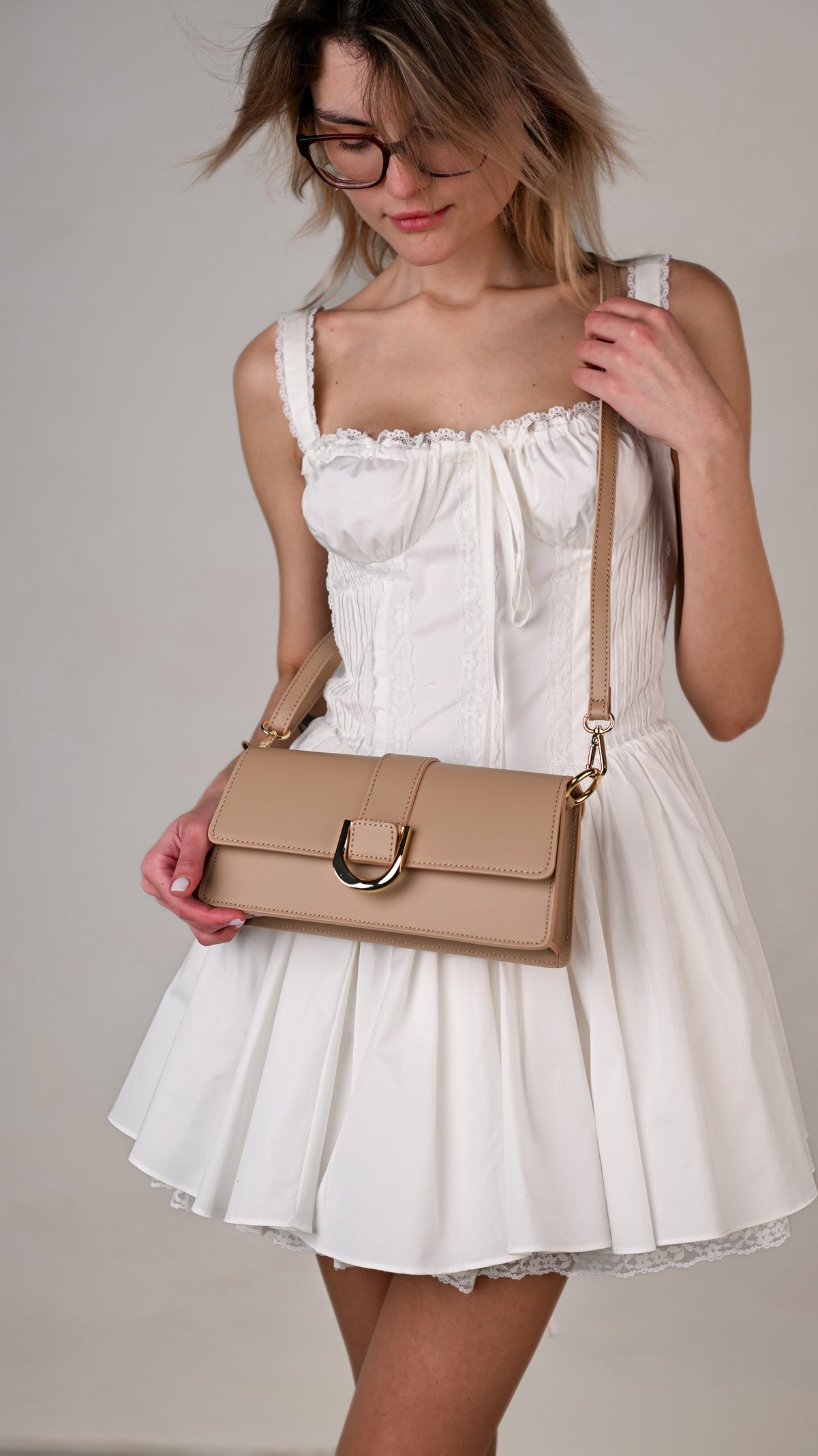 ALEXIA MOCHACCINO, TEXTURED GENUINE LEATHER.