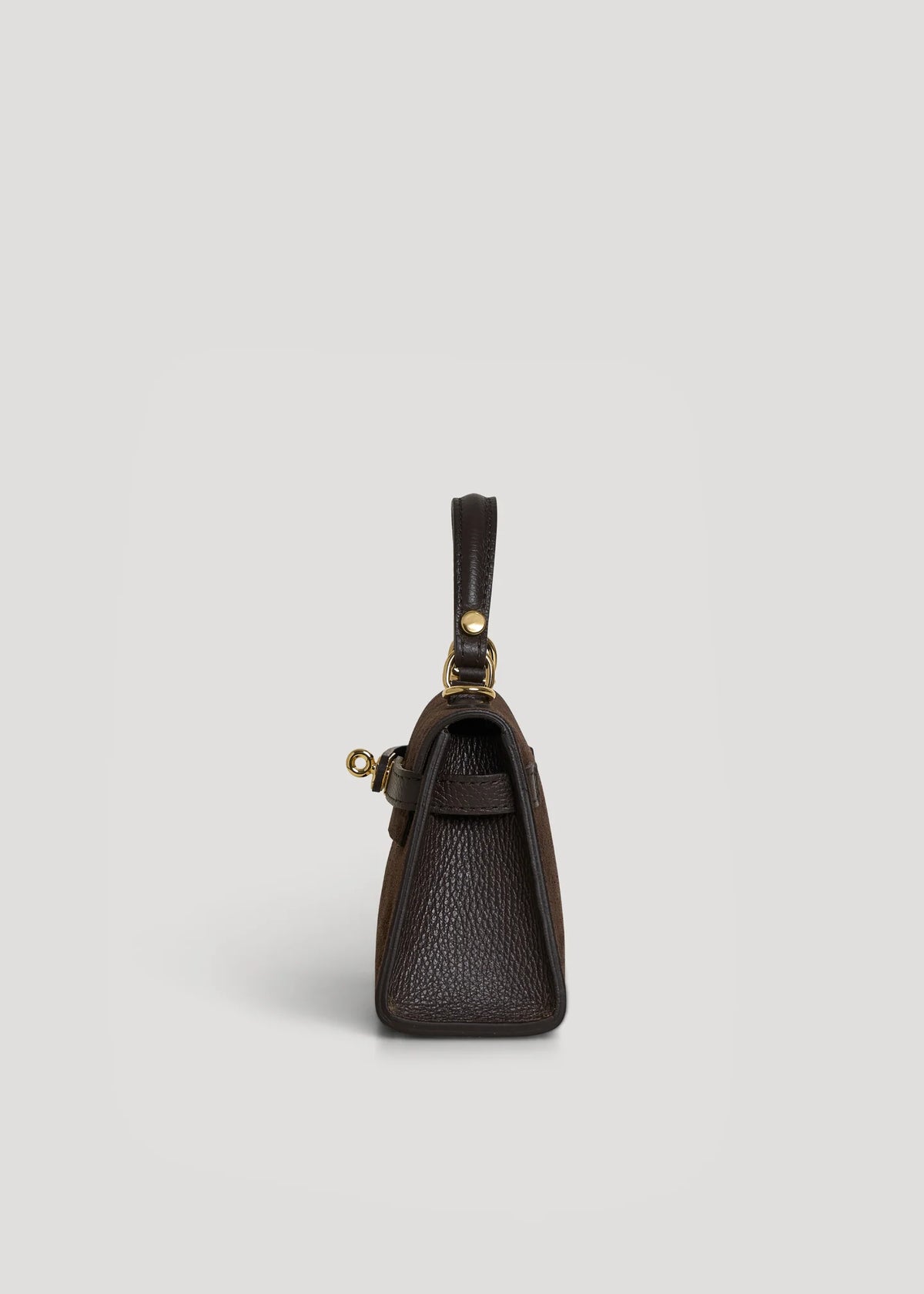 Geantă LINA mini espresso - purtată pe umăr