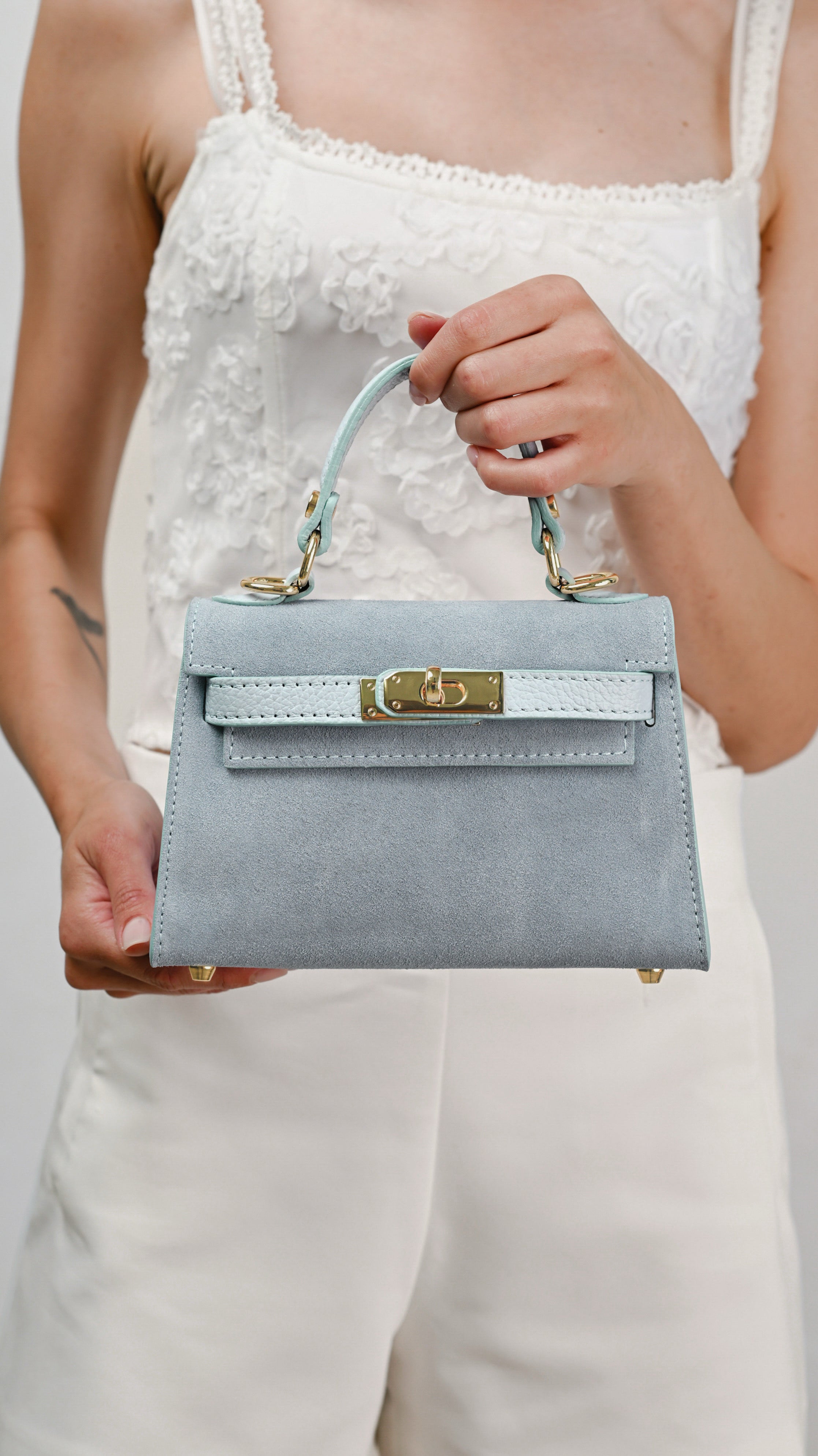 LINA MINI VELUR BABY BLUE