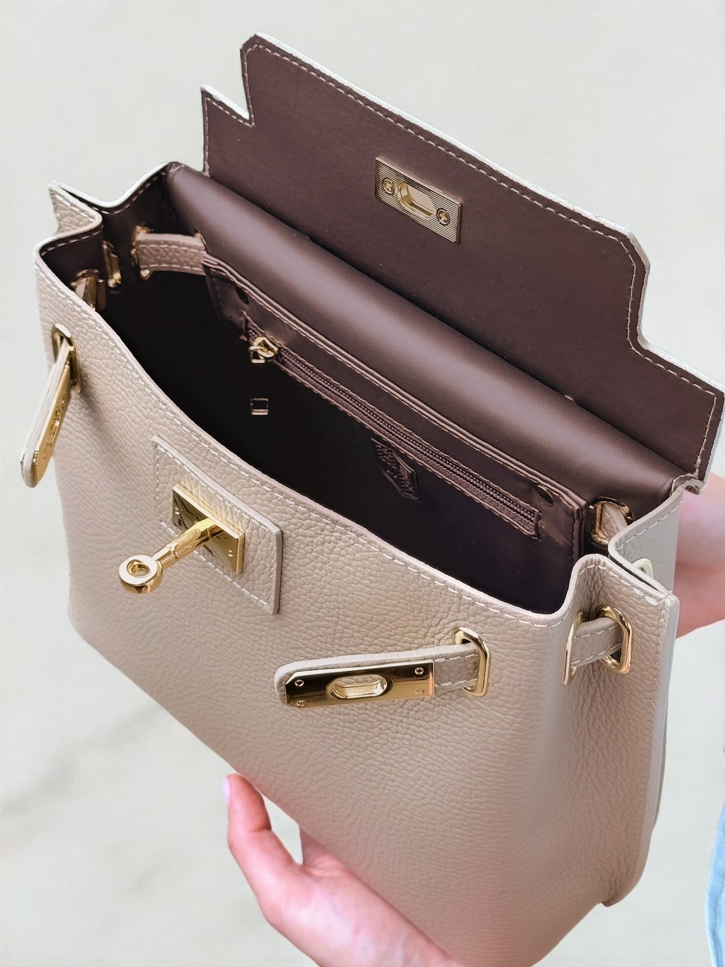 MIA BEIGE, ECHTES LEDER