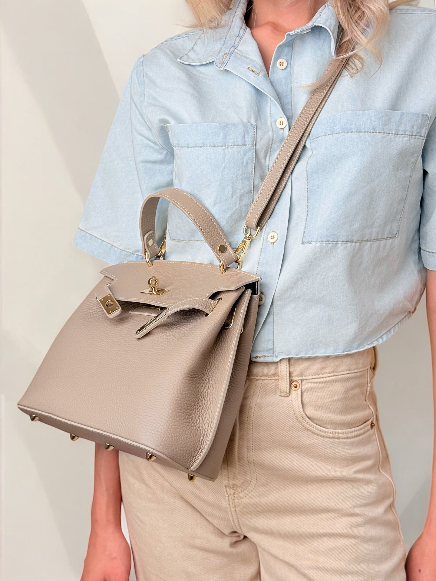 MIA BEIGE, ECHTES LEDER