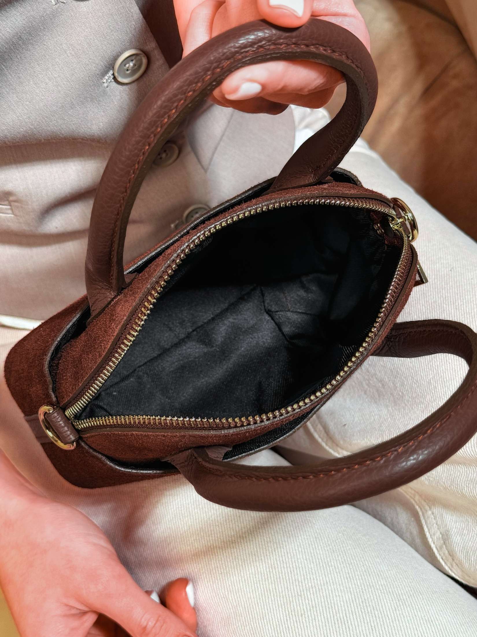 EMMA MINI VELUR SCHOKOBRAUN