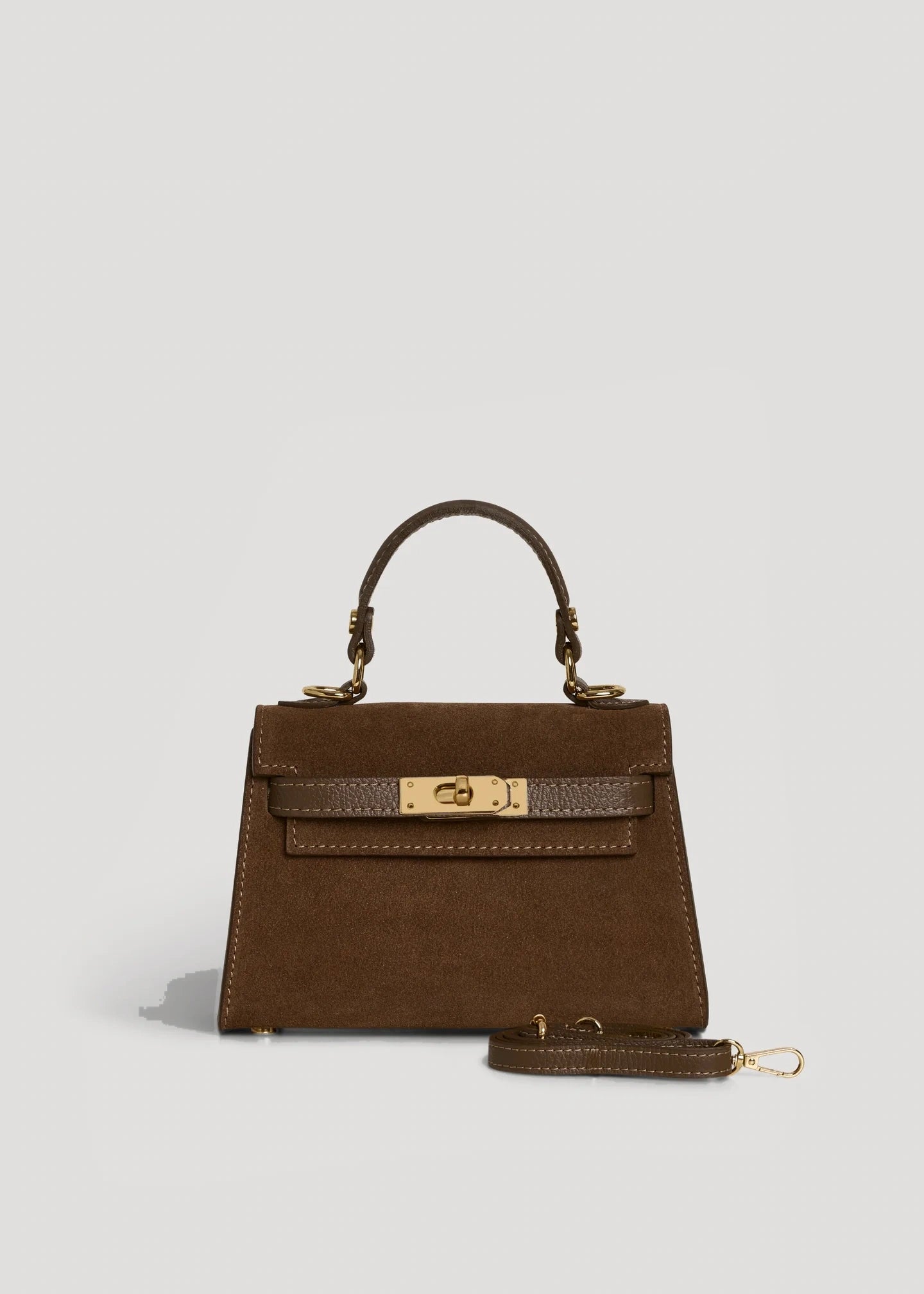 LINA MINI VELUR SCHOKOBRAUN UND TAUPE