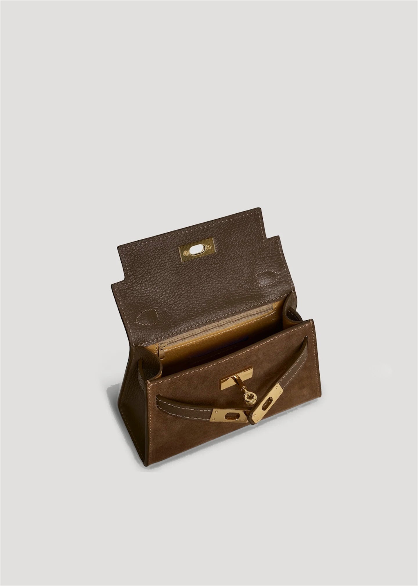 LINA MINI VELUR SCHOKOBRAUN UND TAUPE