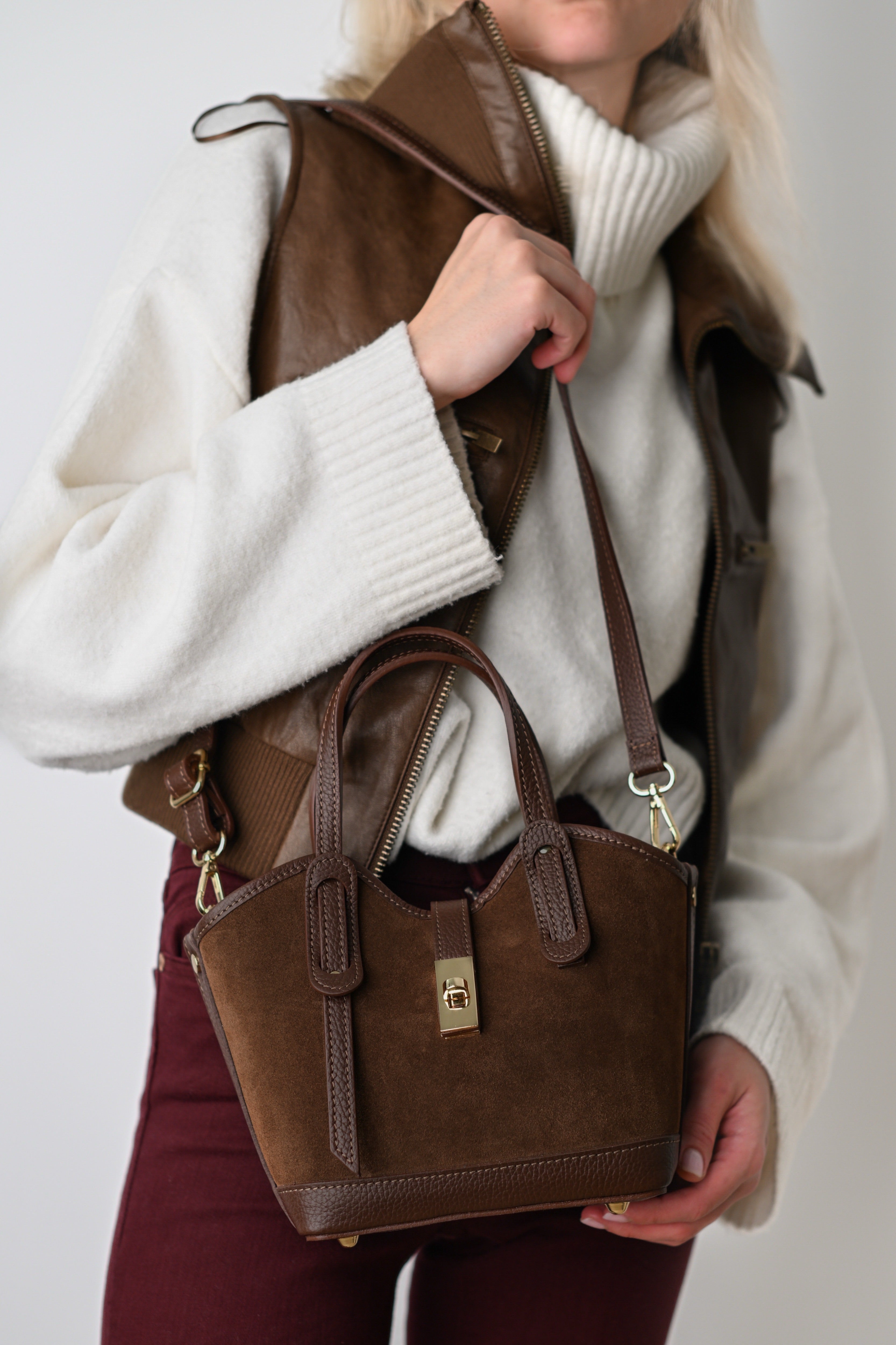 VANESSA MINI VELOURS DUNKLE SCHOKOLADE