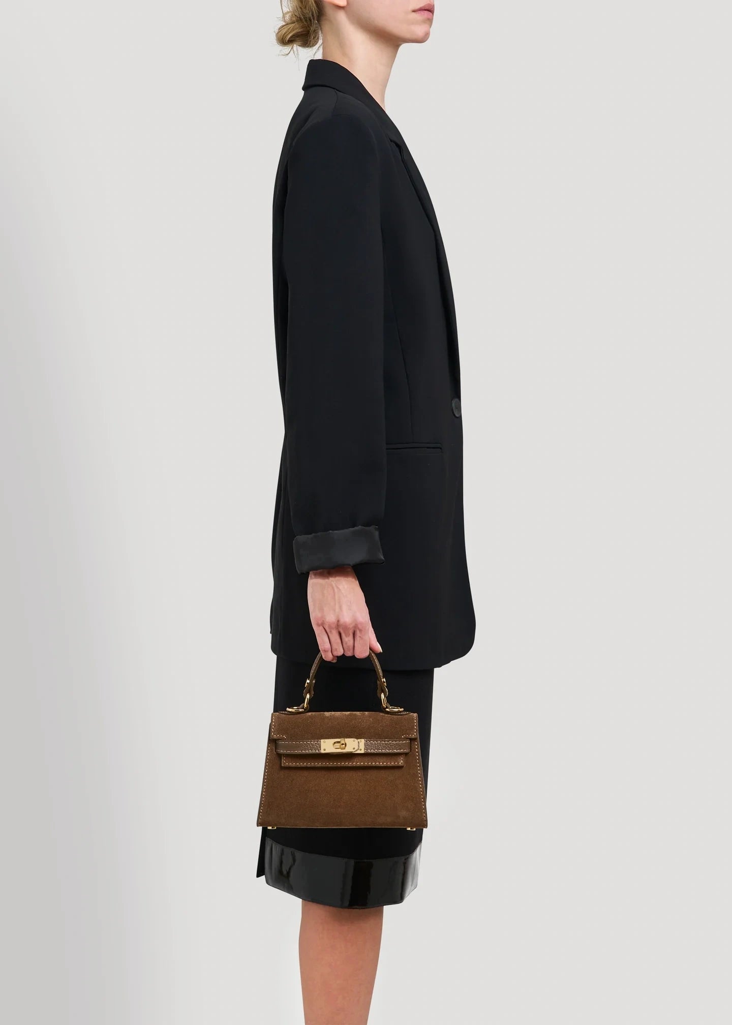 LINA MINI VELUR SCHOKOBRAUN UND TAUPE