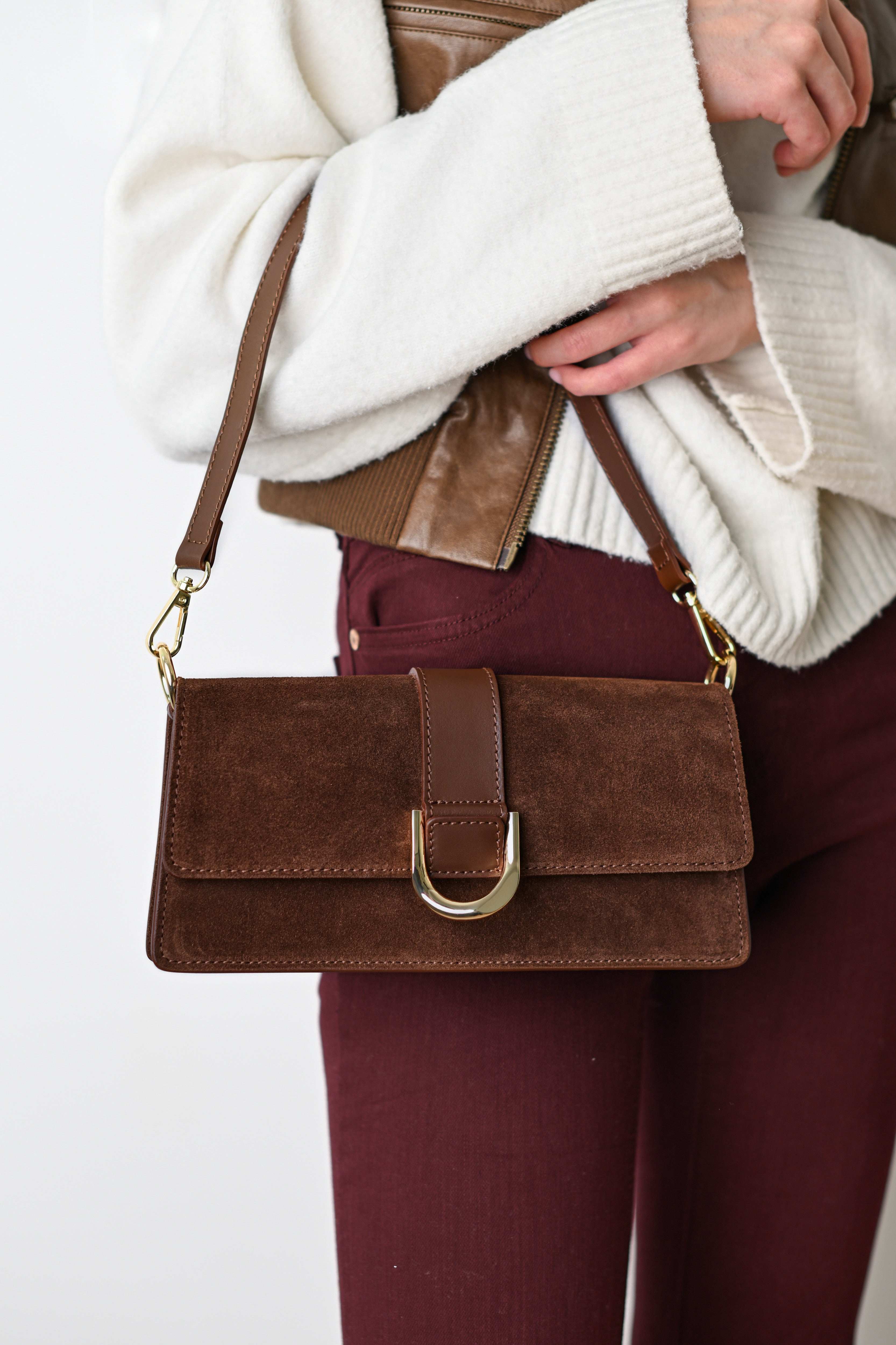 ALEXIA MARO CIOCOLATIU, VELUR, PIELE NATURALĂ..