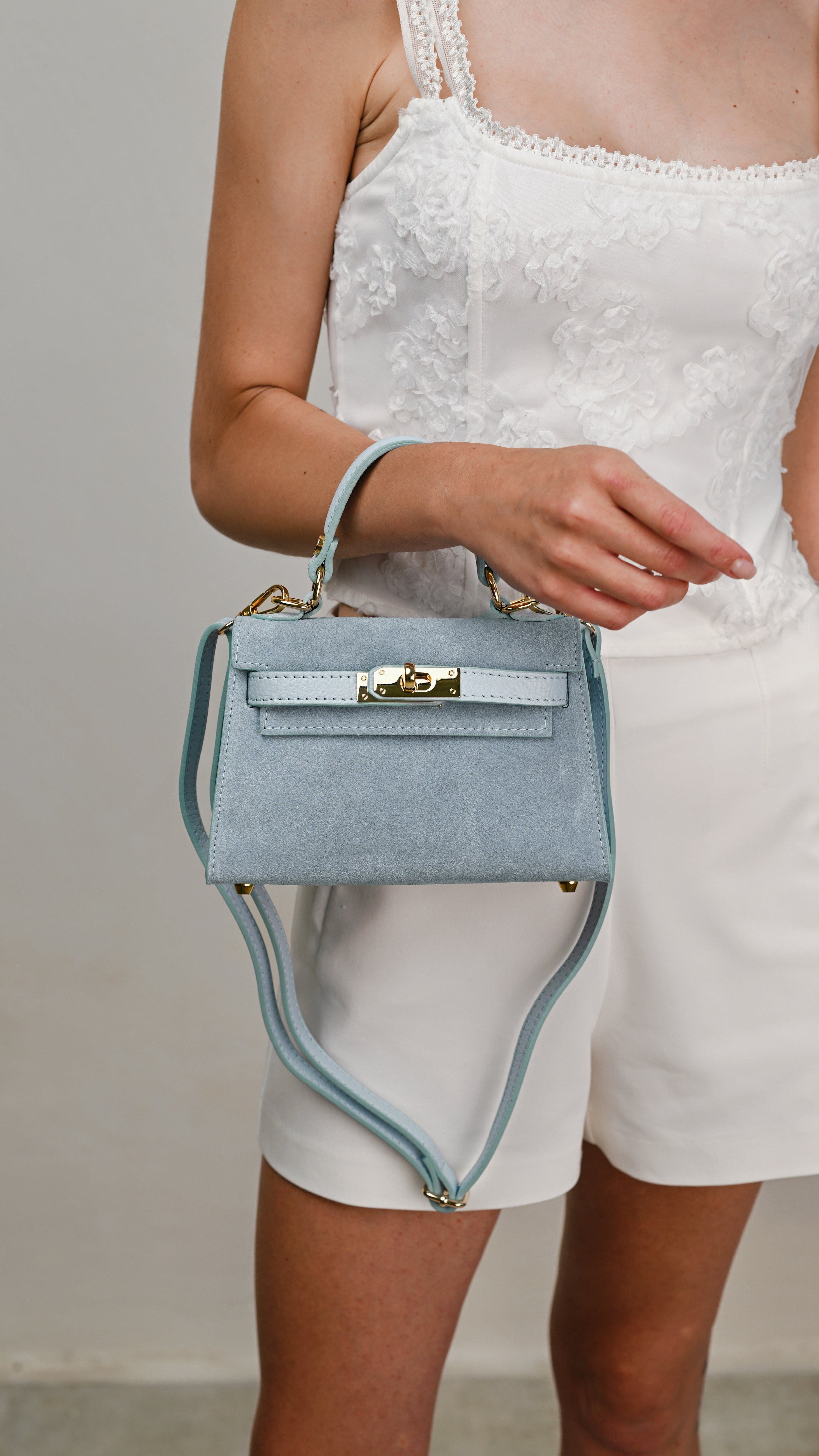 LINA MINI VELUR BABY BLUE